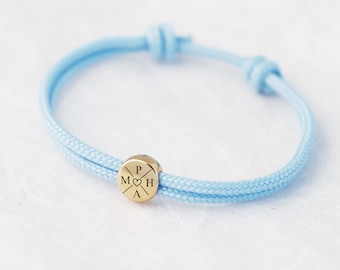 Personalisiertes Segeltau Armband - Buchstaben Armband - Freundschaftsarmband - Surferarmband-Partnerarmband- Armband mit Gravur -  A181