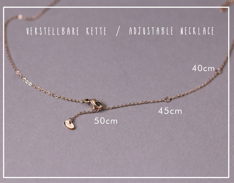 Personalisierte Kette mit Geburtsstein Edelstein Geschenk zur Geburt Kette mit Gravur Familienkette Namenskette MK006 Bild 6