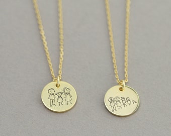 925s Personalized necklace with two discs，engraved necklace in silver, gold and rose gold, for her • GK001