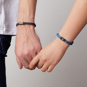 Brazalete de cuerda náutica para parejas - Brazalete personalizado - Brazaletes para parejas - Brazalete de amistad-unisex grabado -  - A205