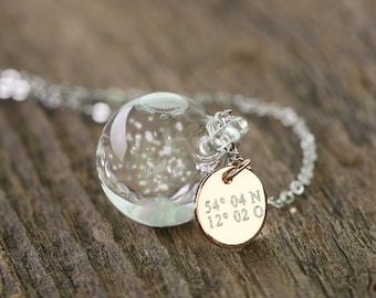 Snowglobe chain + Engraving · Personalized necklace · Gift for her ·  k385
