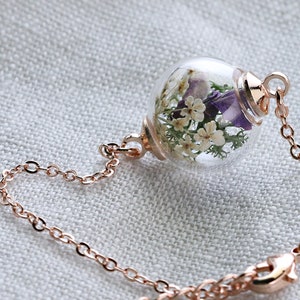 Personalisierte Armband echte Blumen Armband mit oder ohne Wunschgravur Hochzeit Armband Blumen Brautjungfern Geschenk A172 imagem 4