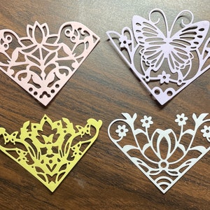 8 Corner overlays (2 each) - Die Cuts ~ Card Stock Die Cut ~ Card or Scrapbooking Embellishment.