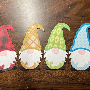 4 Die Cut -Christmas Gnome&#39;s - Cardstock and paper ~ Card or Scrapbooking Embellishments.