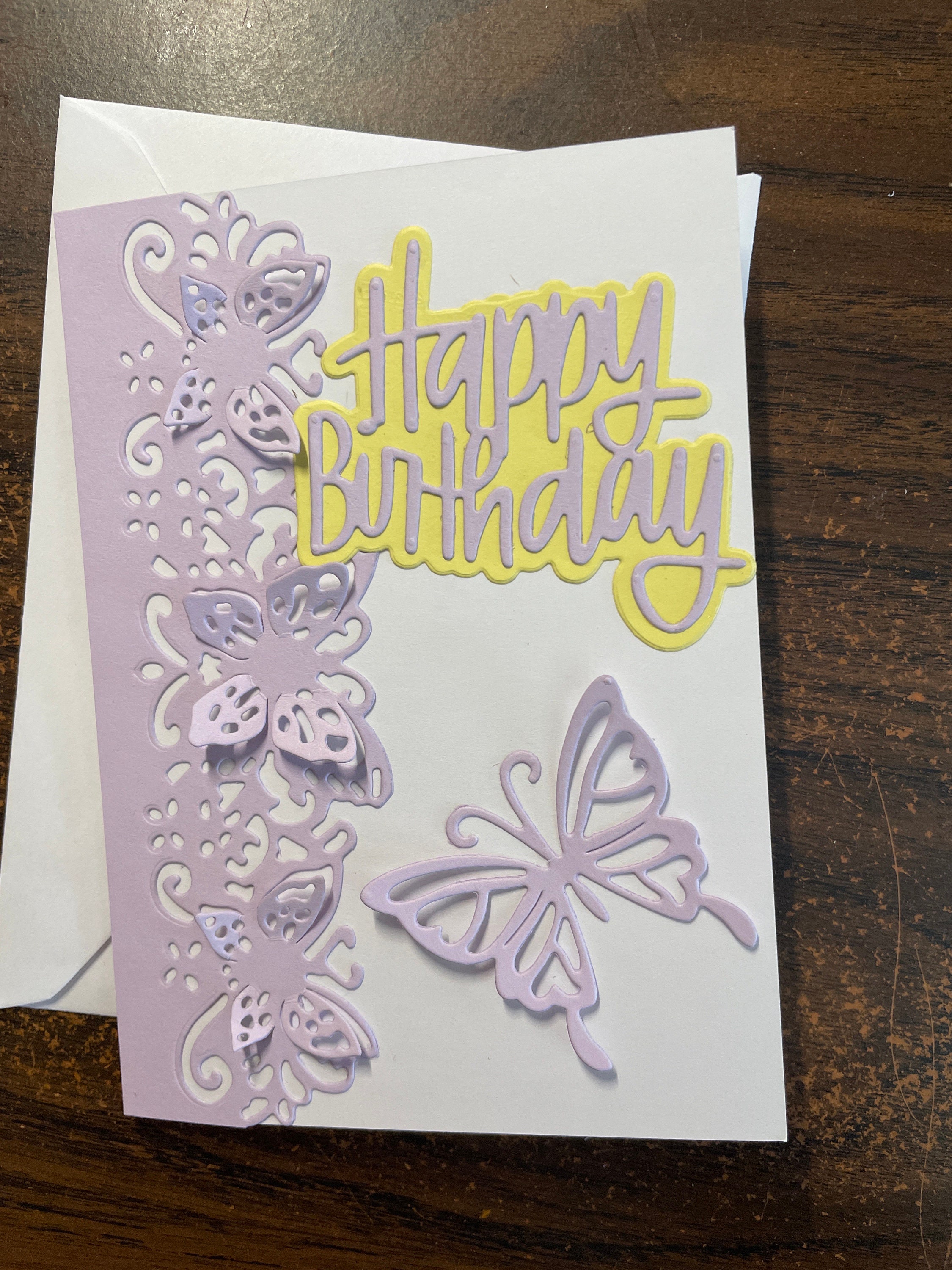 Purple Butterfly Happy Birthday Card - Etsy