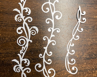 Scroll Die Cuts - Card Making Embellishments, Set of 6