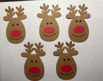 Set of 5 - Comical Deer - Die Cuts ~ Card Stock Die Cut ~ Card or Scrapbook Embellishment.