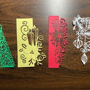 4  Christmas card overlays - Die Cuts ~ Card Stock Die Cut ~ Card or Scrapbooking Embellishment.