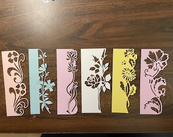 6 flower overlays - Die Cuts ~ Card Stock Die Cut ~ Card or Scrapbooking Embellishment.