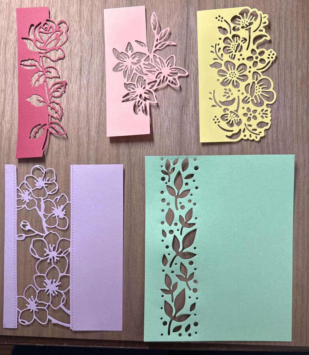 Set of 5 Card Overlays - Card Overlays - Cardstock Die Cuts. - Etsy