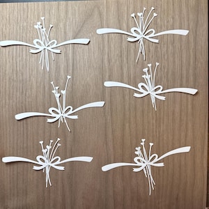 6 Bows with heart stems - card stock
