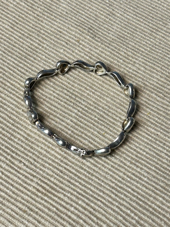 vintage sterling silver heart bracelet