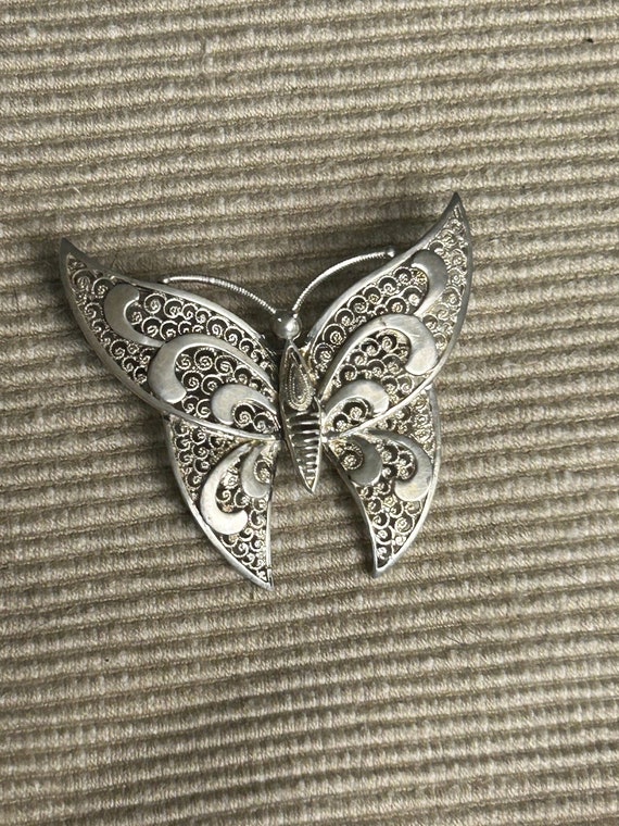 vintage sterling silver butterfly pin