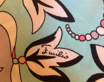 designer Emilio Pucci pure silk scarf 1960s