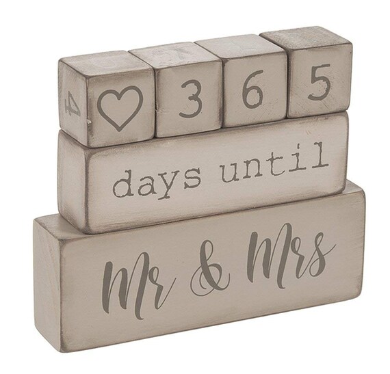 Ganz 6 Piece Wooden Block Wedding Day Countdown Calendar