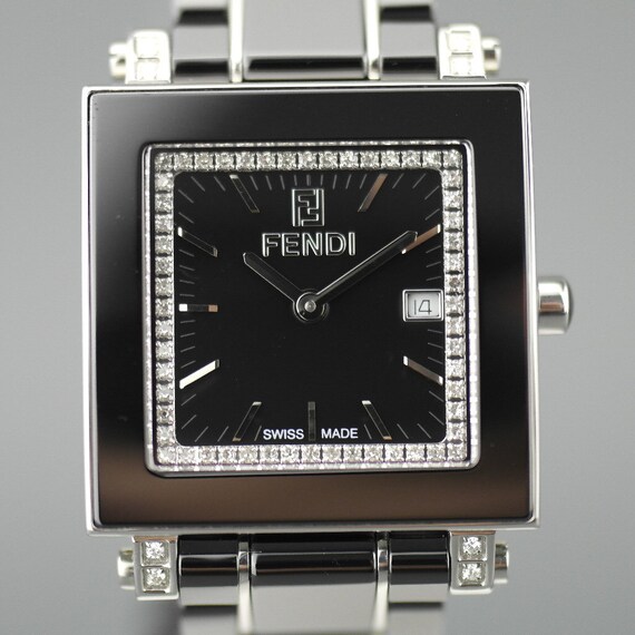 Fendi Orologi Quadro Black Ceramic and 