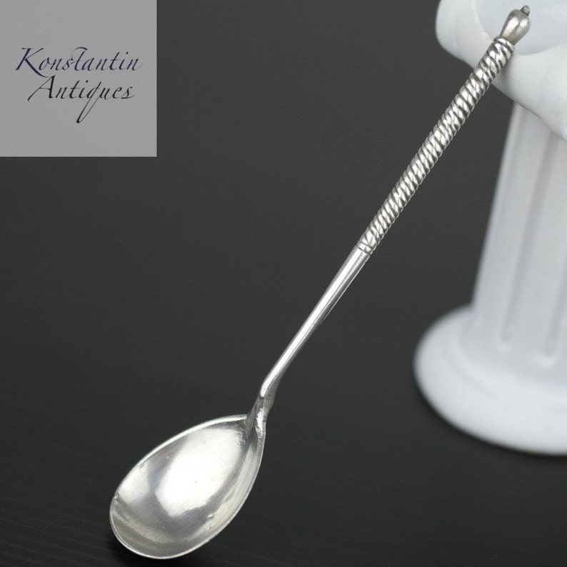 Antique 1894 solid silver spoon Russian Empire 84 Tea Coffee