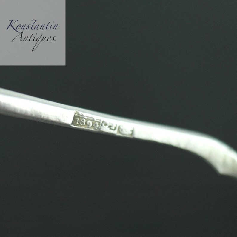 Antique 1894 solid silver spoon Russian Empire 84 Tea Coffee