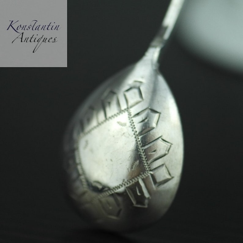 Antique 1894 solid silver spoon Russian Empire 84 Tea Coffee