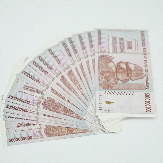 5 Billion Zimbabwe Dollars Note 5000000000 Original Gift Best Etsy