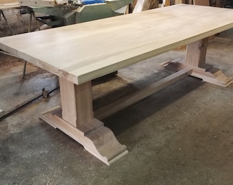 Oak Pedestal Refectory Table