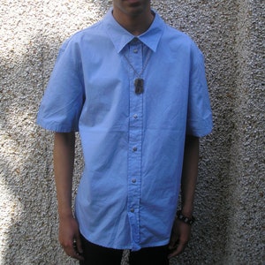 Vtg 90&#39;s KENZO blue shirt L