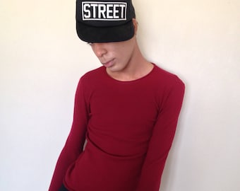 Suéter unisex de lana grunge, minimalista, vintage, años 90, color granate, tallas XXS/XS