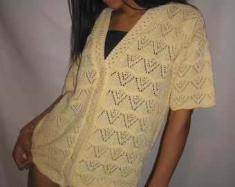 Vtg 80's RETRO knitted cardigan S/M/L