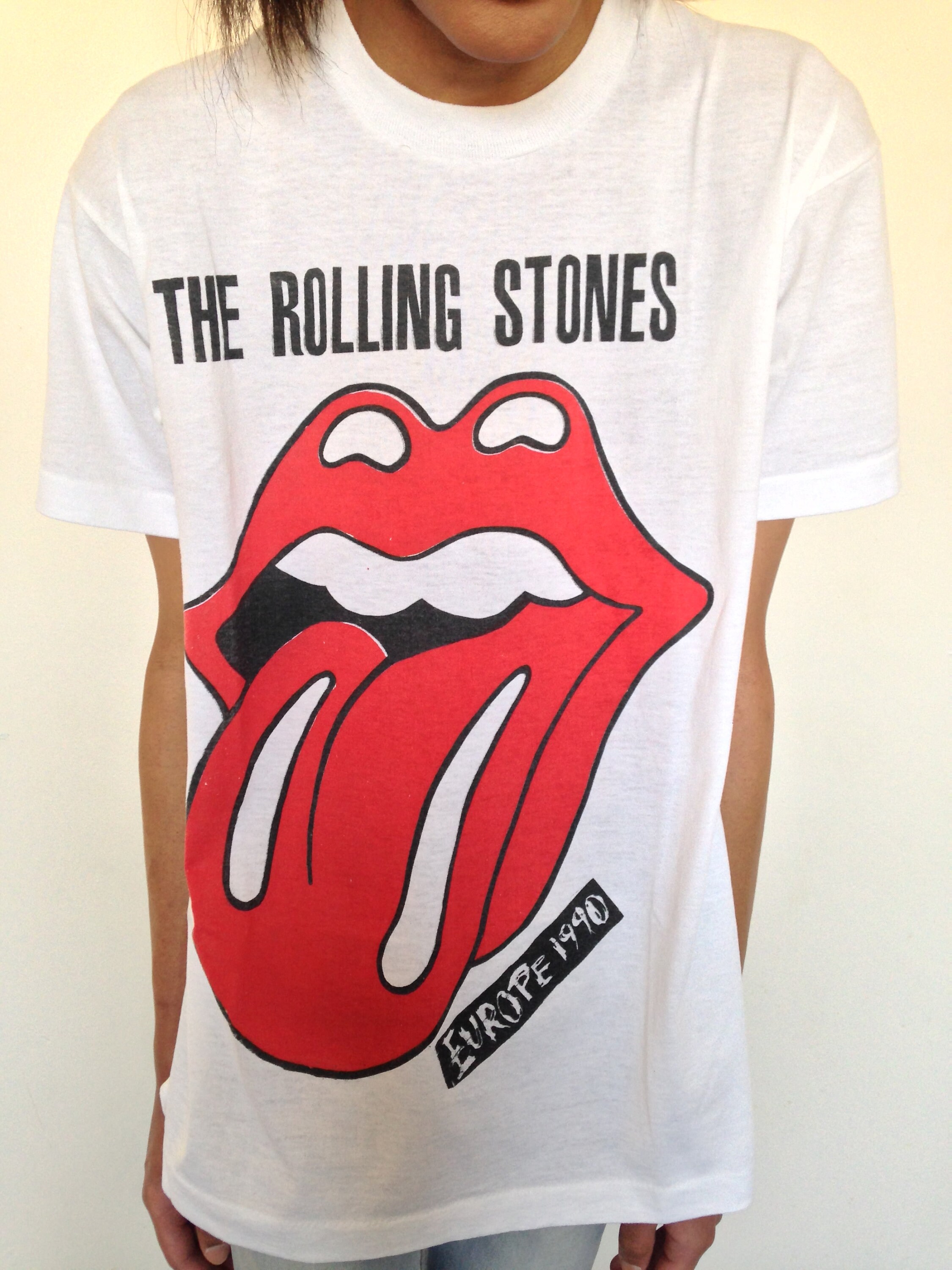 Vtg 90's ROLLING STONES Urban Jungle Europe 1990 Tour White T