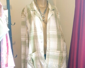 Vintage 80's New Wave plaid pastel Oversized blazer 5XL