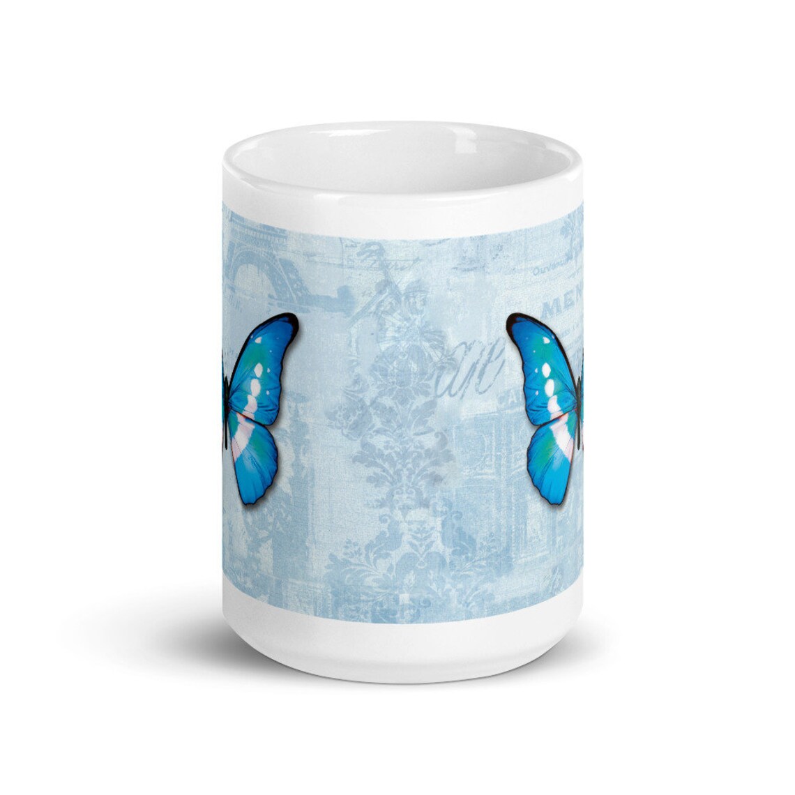 Beautiful Blue Butterfly Mug Perfect Gift Idea Etsy Hong Kong
