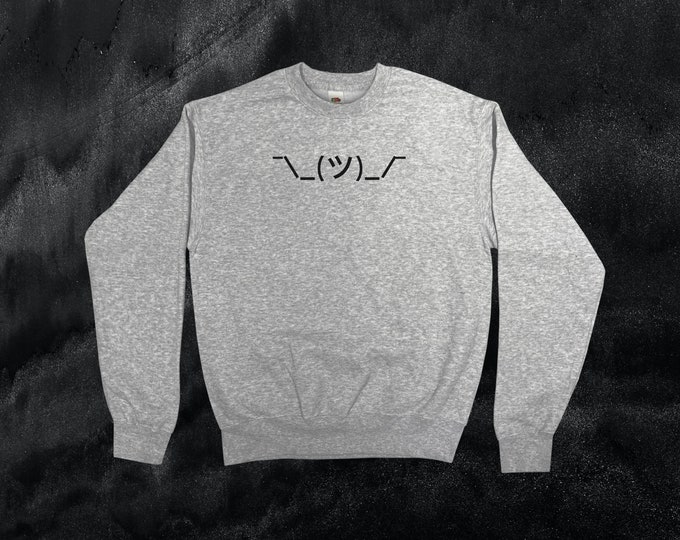 Shrugging Emoticon Sweatshirt || Unisex Adult / Mens / Womens S M L XL