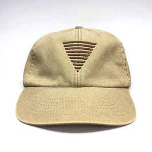 Dreieck Bestickte Mütze || Vintage Style Washed Low Profil Baseball Dad Cap Hut 6 Panel Geometrische Form Gestreift || Farbweg Individualisierbar