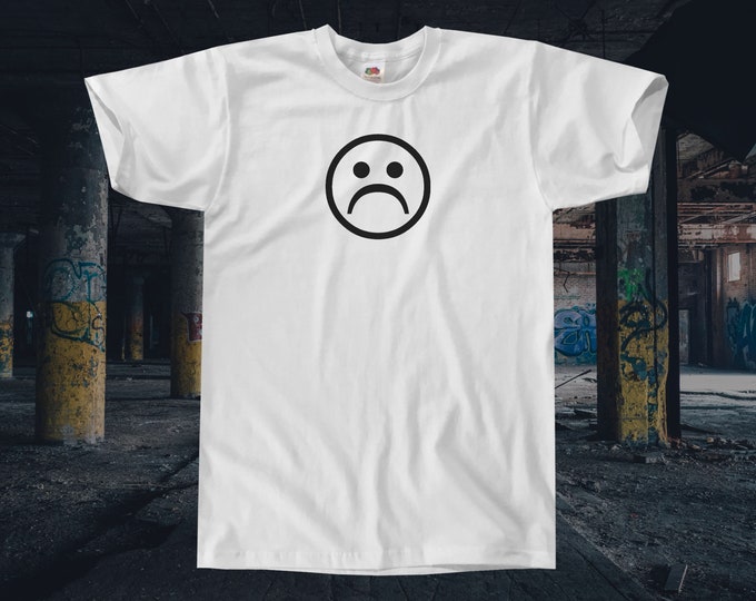 Sad Face T-Shirt || Unisex Adult / Mens S M L XL