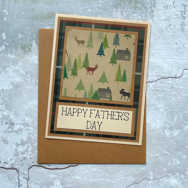 Father's Day Camping Card for Dad - Outdoor Dad Greeting Card for Husband - Rustic Card for Grandfather