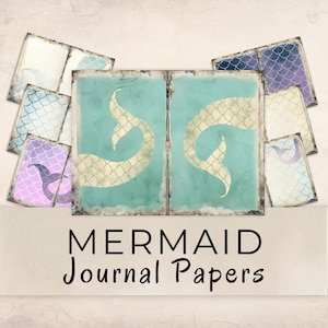 Carta da giornale "Sirena Tail Junk" - Pagine grunge pastello per ragazze - Download digitale per le vacanze estive - Uso personale e commerciale