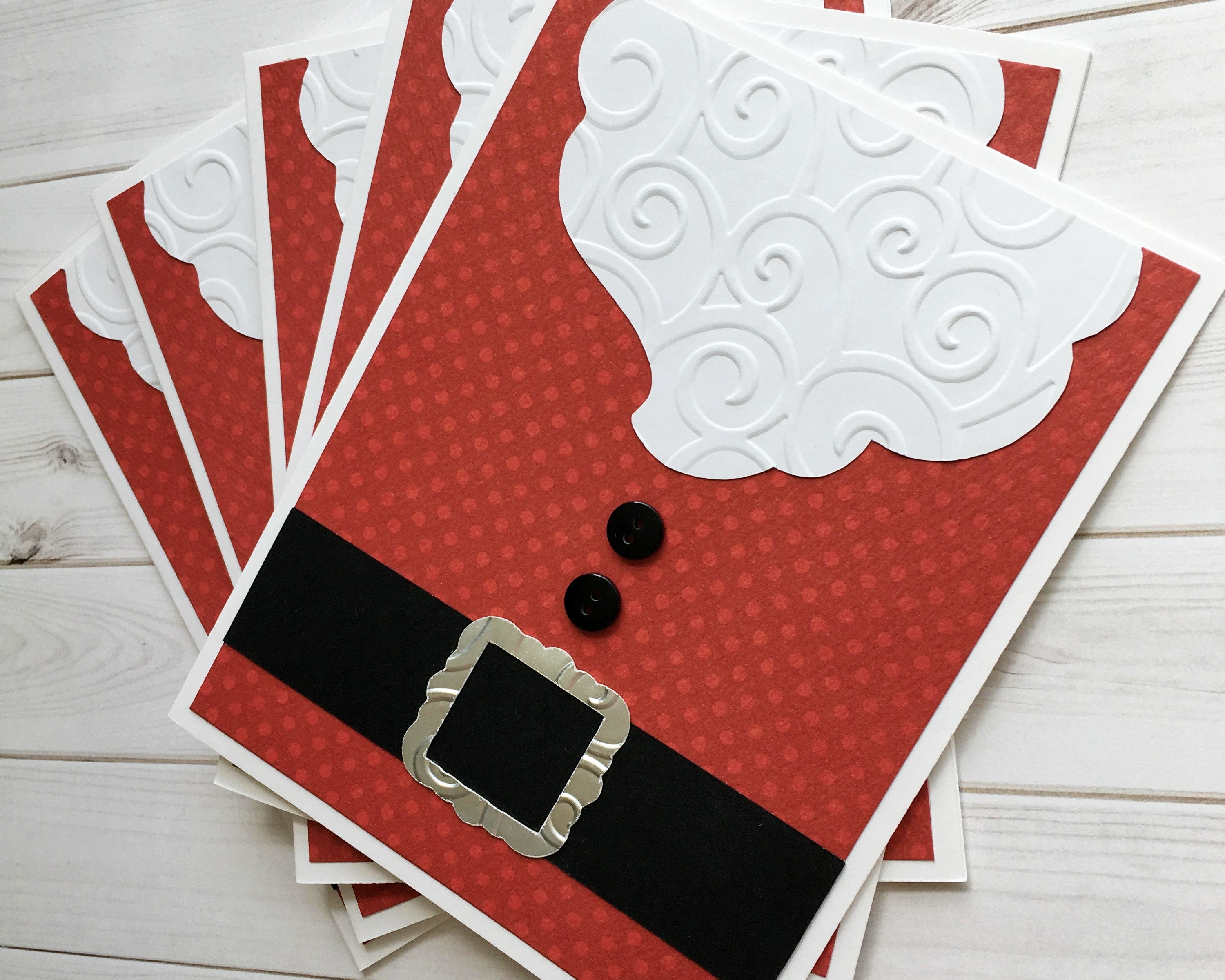 Santa Suit Christmas Cards Blank Inside with Envelopes St. Etsy