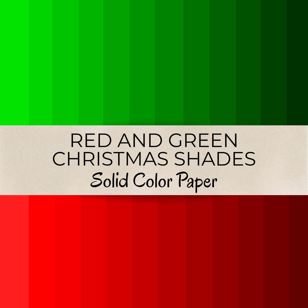 Red Solid Color Paper Green and Red Solid Color Paper Pack - Christmas Scrapbook Pages for ...