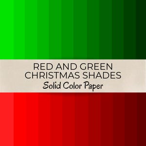 Green and Red Solid Color Paper Pack - Christmas Scrapbook Pages for Backgrounds - 12 x 12 Personal and Commercial Use Digital Download Set