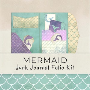Kit diario di viaggio estivo con sirena grunge pastello - Diario di viaggio estivo per donne - Pen Pal Happy Mail Supply - Uso commerciale