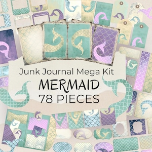 Mega kit di diario di sirena stampabile - Elementi estivi per scrapbooking per ragazze - Underwater Pen Pal Happy Mail Supply - Uso commerciale