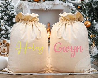 Grands sacs de sac de Père Noël, sac de Noël en velours avec nom, sacs cadeaux de Noël personnalisés, sac de Noël cadeau, sac cadeau de Noël, sac cadeau de Noël