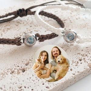 Personalized Photo Projection Bracelet, Stainless Steel Anniversary Gift