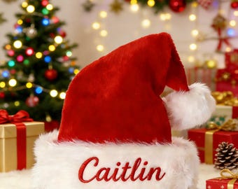 Personalized Embroidery Santa Hat: Custom Christmas Decor
