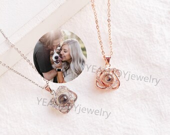 Custom Personalized LOVE Projection Necklace Projection Photo Necklace for Women Mother' s Day Jewelry Gift Special Gift Christmas