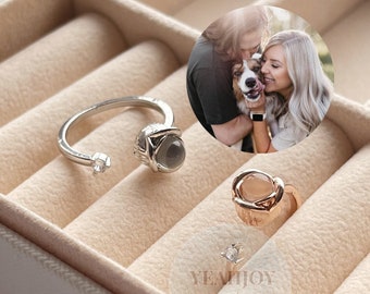 Adjustable Projection Photo Ring: Personalized Jewelry Gift