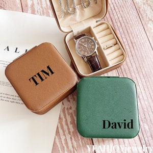 Scatola per orologio da sposo personalizzata Custodia per gioielli personalizzata Custodia per orologio personalizzata Regali di Natale personalizzati per uomo Sposo personalizzato