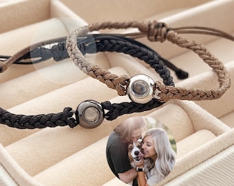 Photo bracelet, projection bracelet, personalized bracelet, couple bracelet, anniversary gift for him, personalized bracelet for men