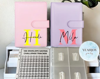 Personalized 100 Envelopes Money Saving Challenge Binder,100 Envelope Challenge Binder,Budget Book With Cash Envelopes,With Cash Envelopes