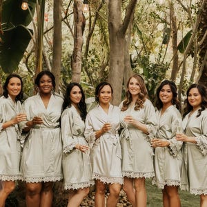 Personalized Satin Robe: Bridesmaid, Bridal Party Wedding Gown